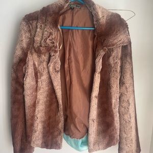 Love Stitch Faux Fur Jacket